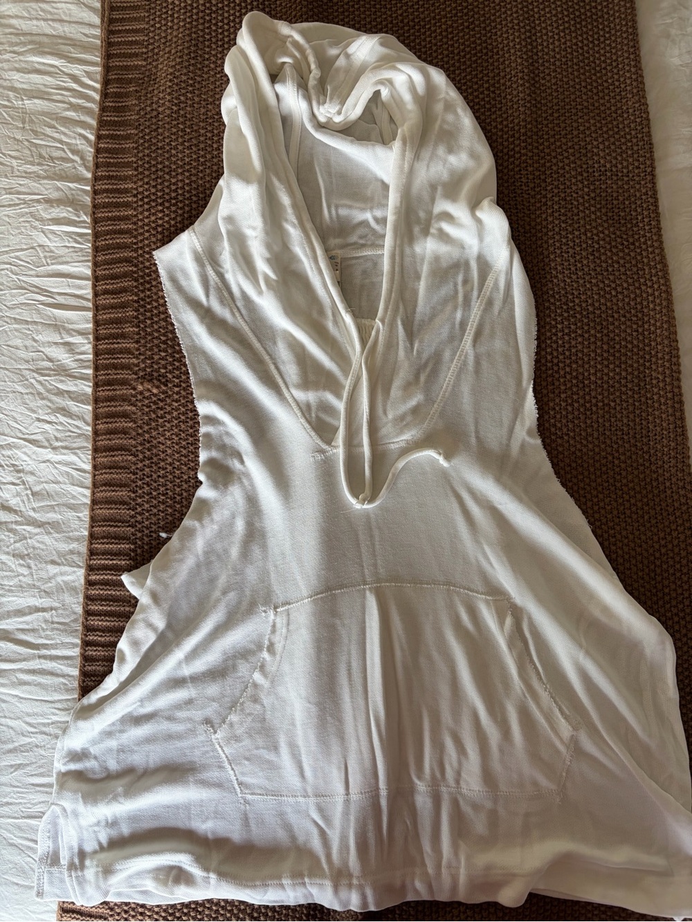 FP Movement by Free People Cream Hooded Muscle Tank